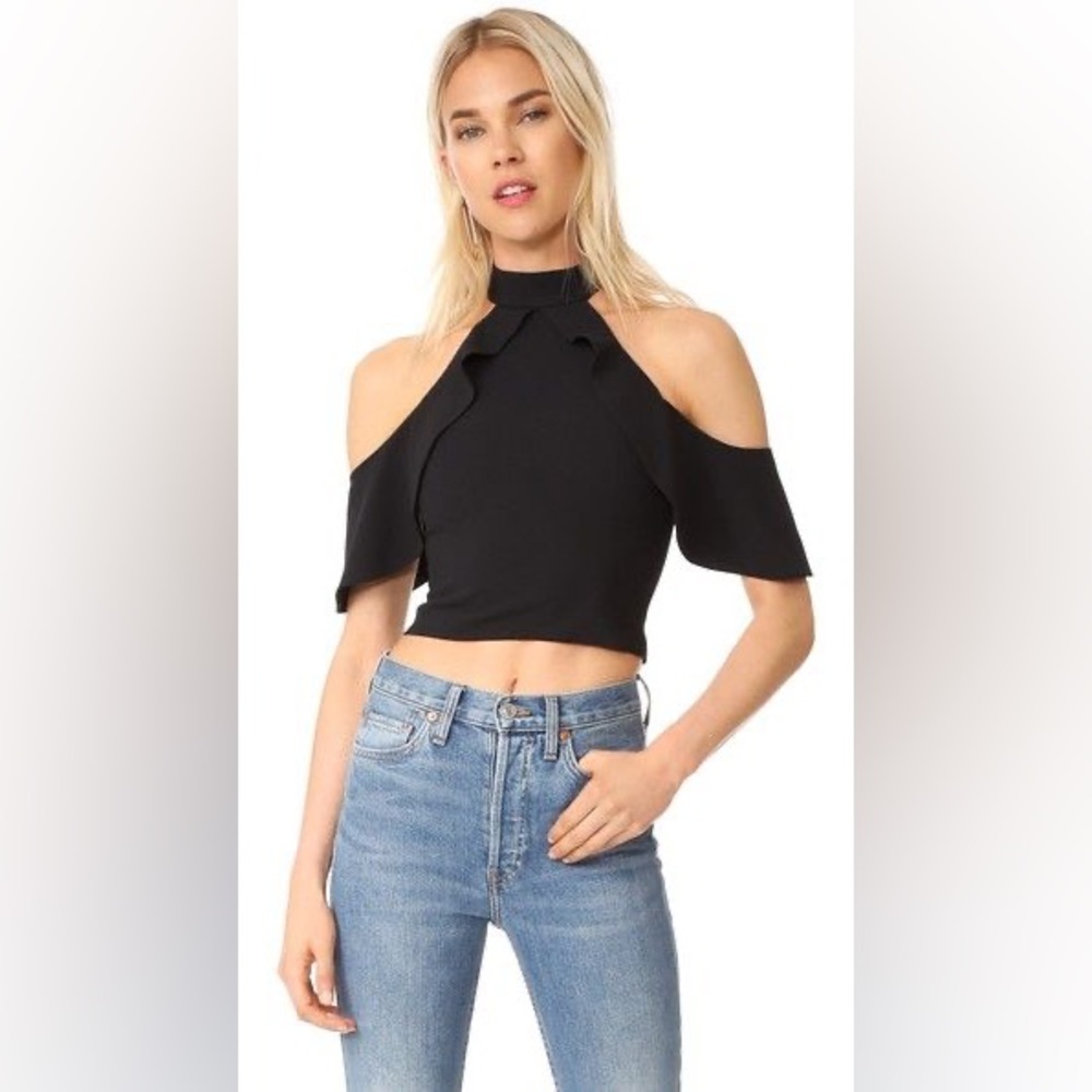 Alice + Olivia Cabot cropped top size 2 Black